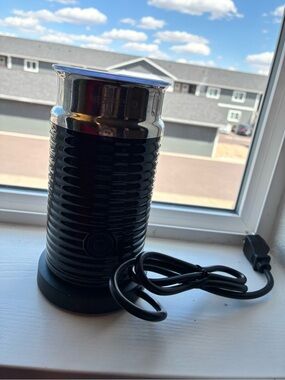 Nespresso Black and Silver Aeroccino Milk Frother